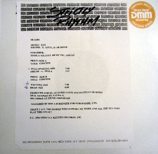Cover Dax - Concept (12, Promo, TP, W/Lbl) Schallplatten Ankauf