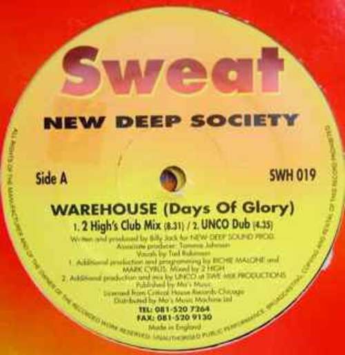 Cover New Deep Society - Warehouse (Days Of Glory) (2x12) Schallplatten Ankauf