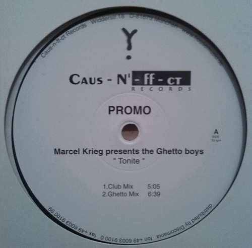 Cover Marcel Krieg Presents The Ghetto Boys (4) - Tonite (12, Promo) Schallplatten Ankauf