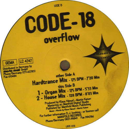 Cover Code-18 - Overflow (12) Schallplatten Ankauf