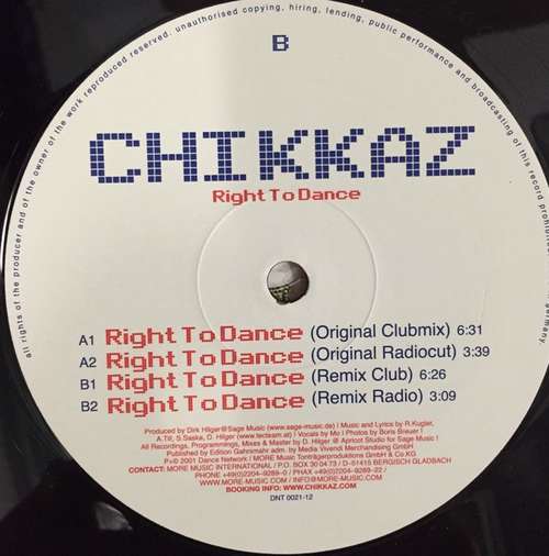 Cover Right To Dance Schallplatten Ankauf