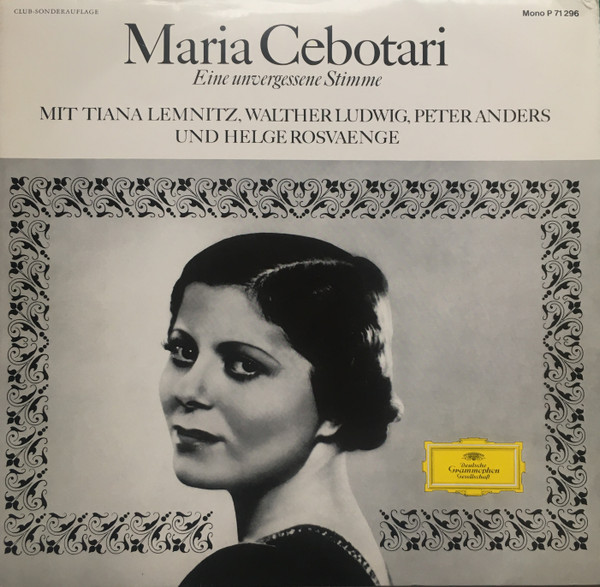 Bild Maria Cebotari - Eine Unvergessene Stimme (LP, Comp, Mono, Club) Schallplatten Ankauf