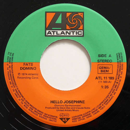 Cover Fats Domino - Hello Josephine / Blueberry Hill (7, Single) Schallplatten Ankauf