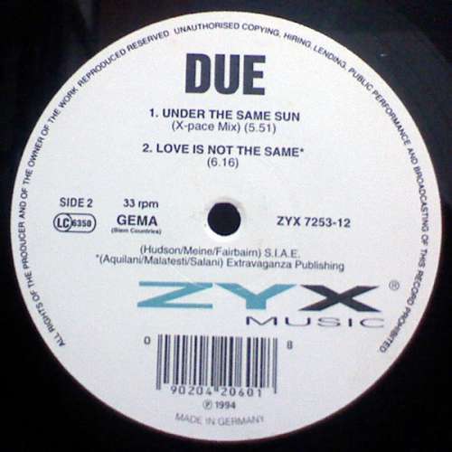 Cover Due - Under The Same Sun (12) Schallplatten Ankauf