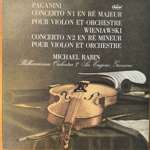 Cover Michael Rabin, Sir Eugene Goossens, Philharmonia Orchestra, Paganini*, Wieniawski* - Concerto No.1 En Ré Majeur, Concerto No.2 En Ré Mineur (LP, Mono) Schallplatten Ankauf