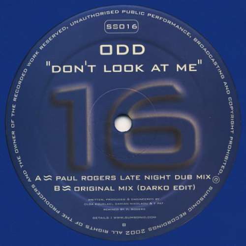 Cover ODD - Don't Look At Me (12) Schallplatten Ankauf