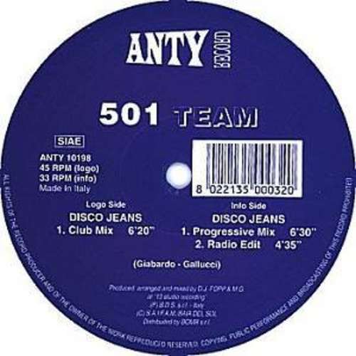 Cover 501 Team - Disco Jeans (12, Blu) Schallplatten Ankauf