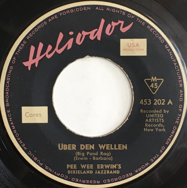 Cover Pee Wee Erwin's Dixieland Jazzband* - Über Den Wellen / Yaaka Hula Hicky Dula (7, Single) Schallplatten Ankauf