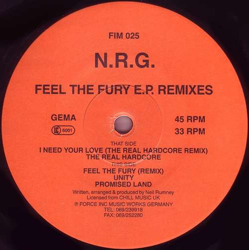 Cover N.R.G. - Feel The Fury E.P. (Remixes) (12, EP) Schallplatten Ankauf