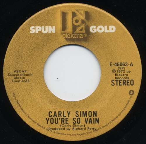 Cover Carly Simon - You're So Vain / The Right Thing To Do (7, Mono, RE) Schallplatten Ankauf