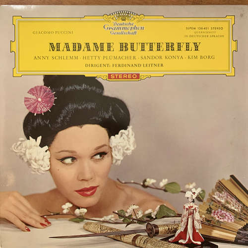 Cover Giacomo Puccini – Anny Schlemm · Sándor Kónya · Kim Borg Dirigent: Ferdinand Leitner - Madame Butterfly  (LP) Schallplatten Ankauf