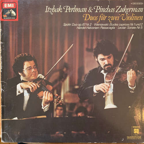 Cover Itzhak Perlman & Pinchas Zukerman - Duos Für Zwei Violinen (LP, Quad) Schallplatten Ankauf