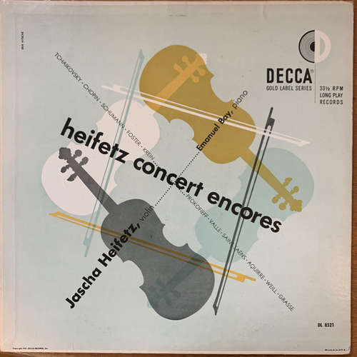 Cover Jascha Heifetz, Emanuel Bay - Heifetz Concert Encores (LP, RP) Schallplatten Ankauf