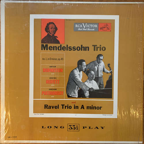 Cover Mendelssohn* / Ravel* - Artur Rubinstein*, Jascha Heifetz, Gregor Piatigorsky - Trio  / Trio In A Minor (LP, Album, Mono, RE) Schallplatten Ankauf