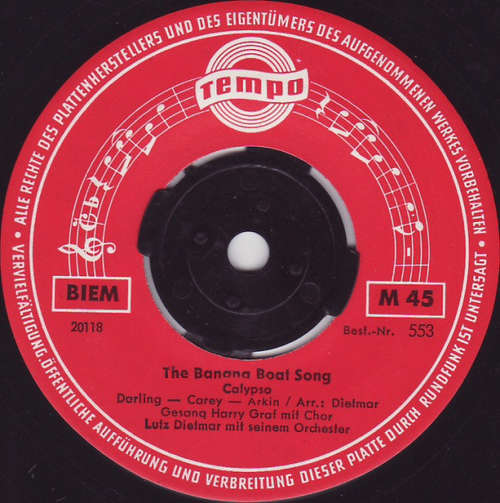 Cover Harry Graf / Erika Berg Und Die Belcantos - The Banana Boat Song / Tipitipitipso (7, Single, Mono) Schallplatten Ankauf