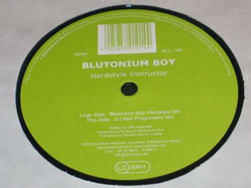 Cover Blutonium Boy - Hardstyle Instructor (12) Schallplatten Ankauf