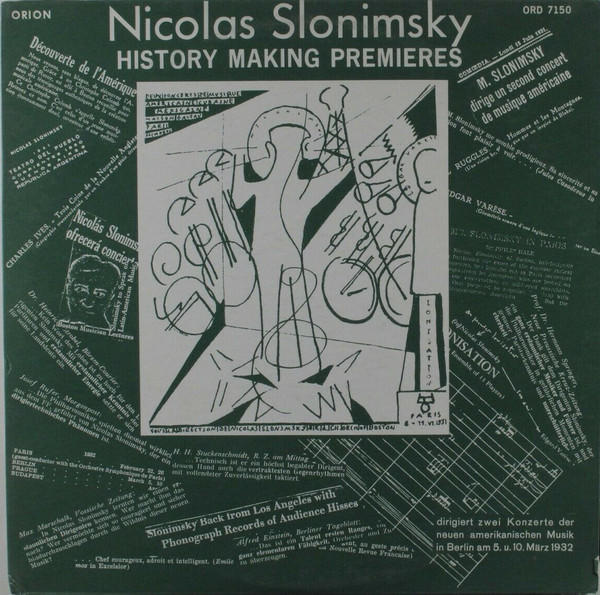 Cover Nicolas Slonimsky - History Making Premieres – A Program Of South American Music (LP, Album) Schallplatten Ankauf