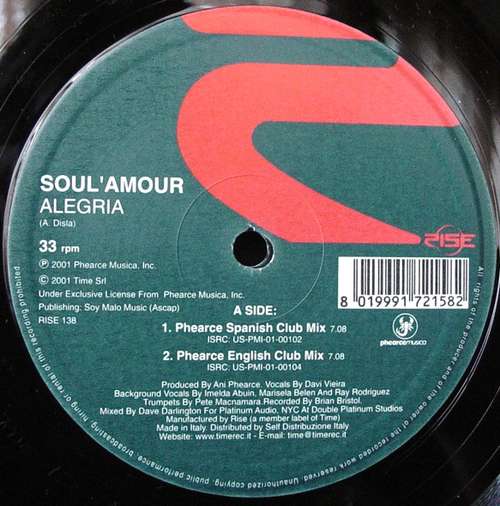 Cover Soul'Amour* - Alegria (12) Schallplatten Ankauf