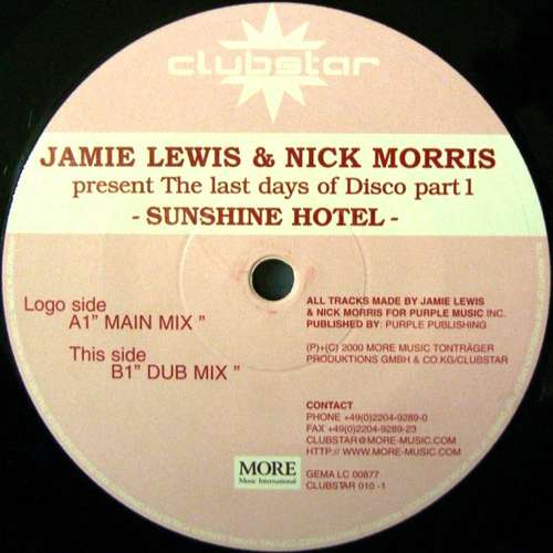 Cover Jamie Lewis & Nick Morris - Sunshine Hotel (12) Schallplatten Ankauf