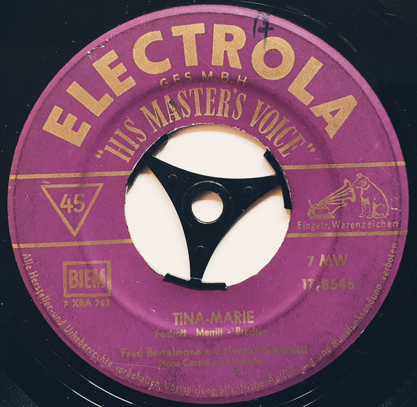 Cover Fred Bertelmann u. d. Hansen Quartett* - Tina-Marie / In Hamburg Sind Die Nächte Lang (7, Single) Schallplatten Ankauf