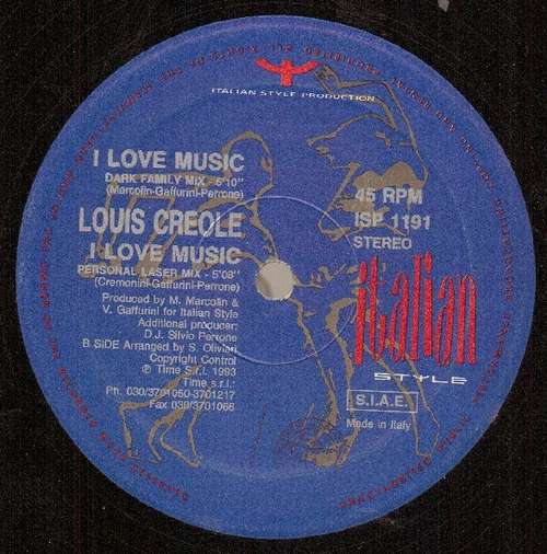 Cover Louis Creole - I Love Music (12) Schallplatten Ankauf