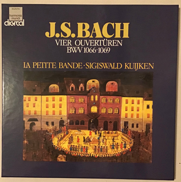 Cover J.S. Bach*, La Petite Bande, Sigiswald Kuijken - Vier Ouvertüren BWV 1066-1069 (2xLP + Box) Schallplatten Ankauf