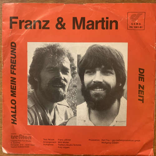 Cover Franz & Martin - Hallo Mein Freund (7) Schallplatten Ankauf
