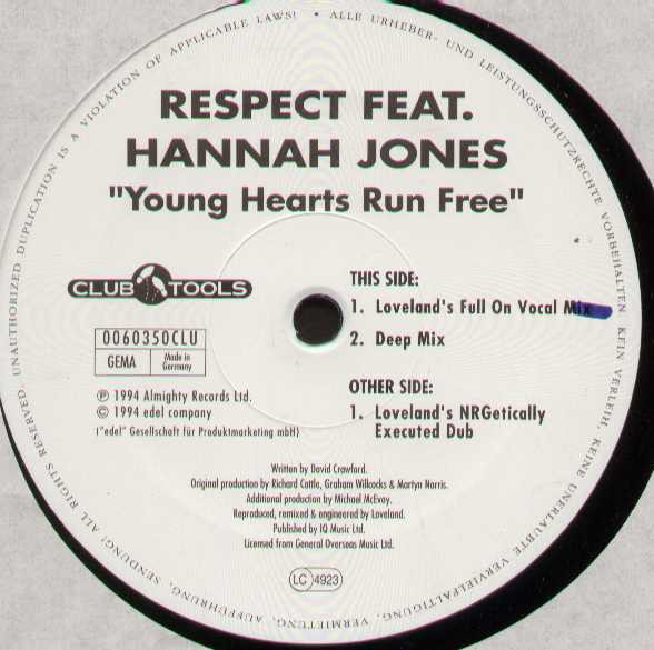 Cover Respect Feat. Hannah Jones - Young Hearts Run Free (2x12) Schallplatten Ankauf