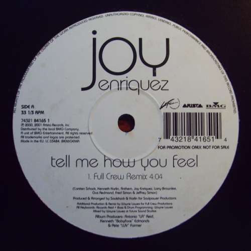 Cover Joy Enriquez - Tell Me How You Feel (Full Crew Remix) (12, Pro) Schallplatten Ankauf