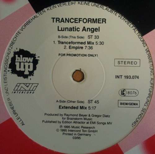 Cover Tranceformer - Lunatic Angel (12, Maxi, Promo) Schallplatten Ankauf