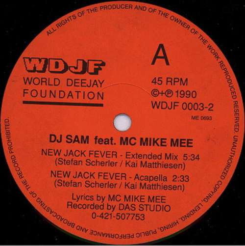 Cover DJ Sam (7) Feat. Mc Mike Mee - New Jack Fever (12) Schallplatten Ankauf