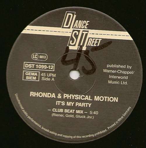 Cover Rhonda & Physical Motion - It's My Party (12) Schallplatten Ankauf