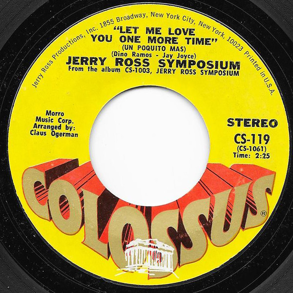 Cover The Jerry Ross Symposium - Let Me Love You One More Time (7) Schallplatten Ankauf