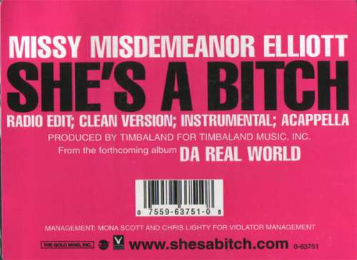 Cover Missy Misdemeanor Elliott* - She's A Bitch (12) Schallplatten Ankauf