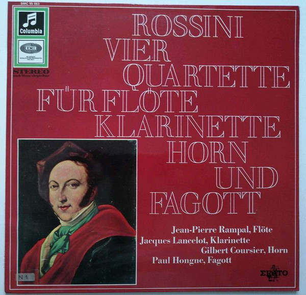 Cover Gioacchino Rossini - Vier Quartette Für Flöte, Klarinette, Horn Und Fagott (LP) Schallplatten Ankauf