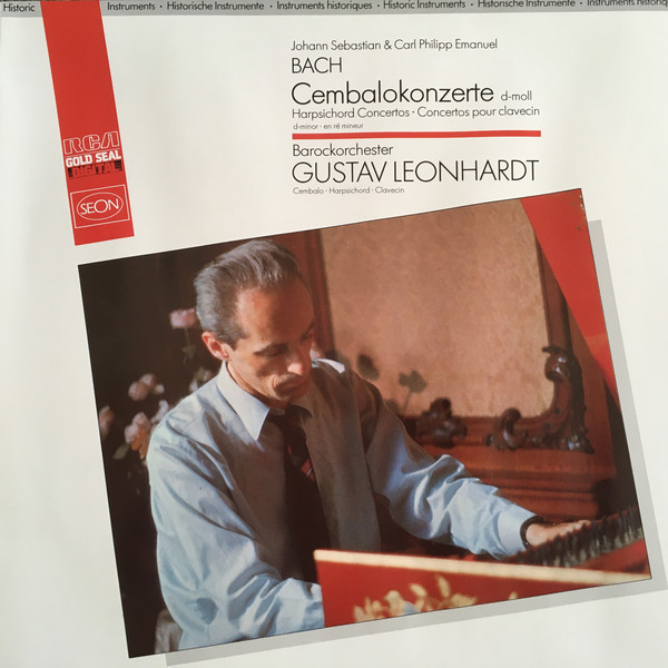 Cover Johann Sebastian Bach / Carl Philipp Emanuel Bach - Gustav Leonhardt - Cembalokonzerte d-moll (LP, DMM) Schallplatten Ankauf