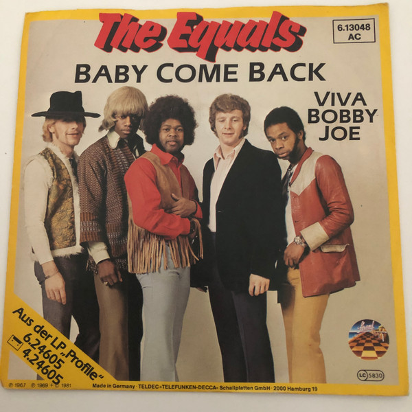 Cover The Equals - Baby Come Back / Viva Bobby Joe (7, Single, Promo) Schallplatten Ankauf
