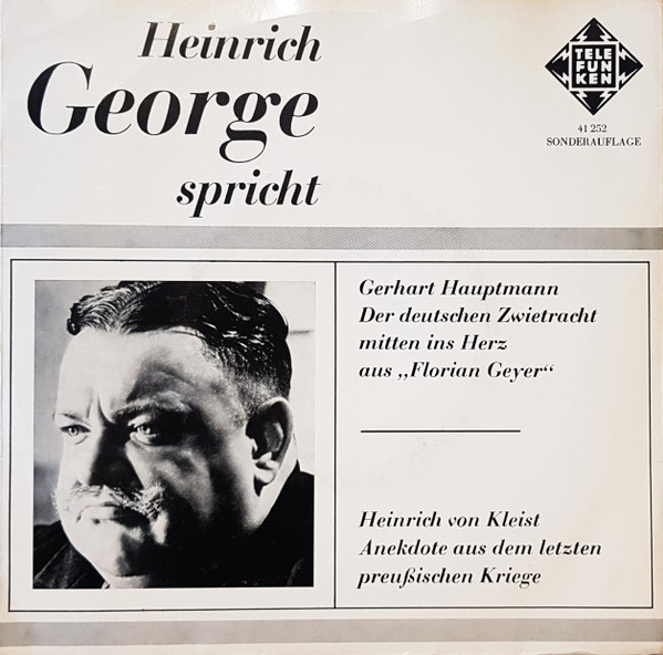 Bild Heinrich George - Heinrich George Spricht (7, Single, Mono, S/Edition) Schallplatten Ankauf