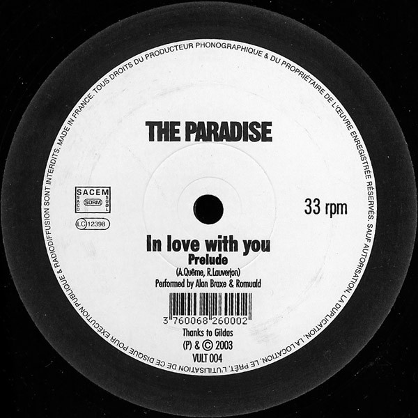 Cover The Paradise - In Love With You (12, S/Sided) Schallplatten Ankauf
