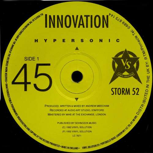 Cover Innovation - Hypersonic (12) Schallplatten Ankauf