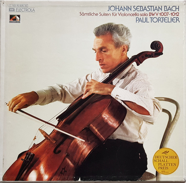 Cover Johann Sebastian Bach, Paul Tortelier - Sämtliche Suiten für Violoncello Solo BWV 1007-1012 (3xLP + Box) Schallplatten Ankauf
