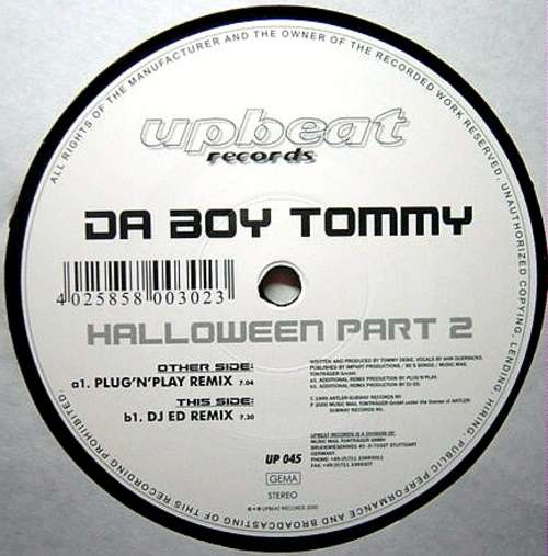 Cover Da Boy Tommy - Halloween Part 2 (12) Schallplatten Ankauf