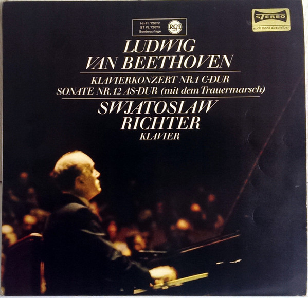 Cover Ludwig van Beethoven, Swjatoslaw Richter* - Klavierkonzert Nr. 1 C-Dur, Sonate Nr. 12 As-Dur (Mit Dem Trauermarsch) (LP, S/Edition) Schallplatten Ankauf