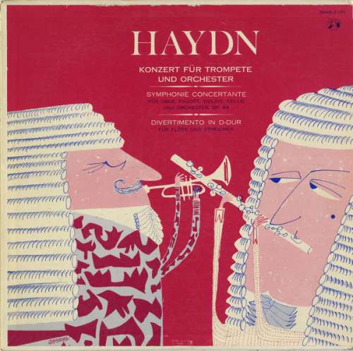 Cover Haydn* - Konzert Für Trompete Und Orchester - Divertimento Für Flöte Und Streicher - Symphonie Concertante In B Dur, Op. 84 Für Oboe, Fagott, Violine Und Cello (LP) Schallplatten Ankauf