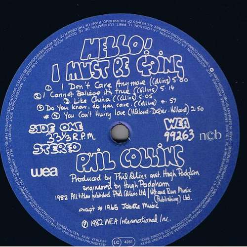 Cover Phil Collins - Hello, I Must Be Going (LP, Album) Schallplatten Ankauf