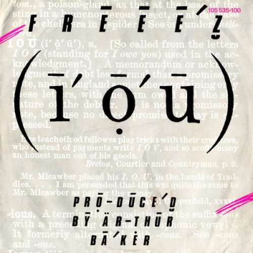 Cover Freeez - I.O.U. (7, Single) Schallplatten Ankauf