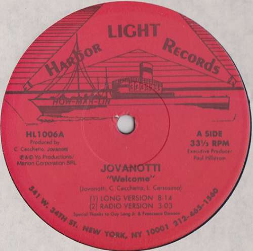 Cover Jovanotti - Welcome / Yo (12) Schallplatten Ankauf