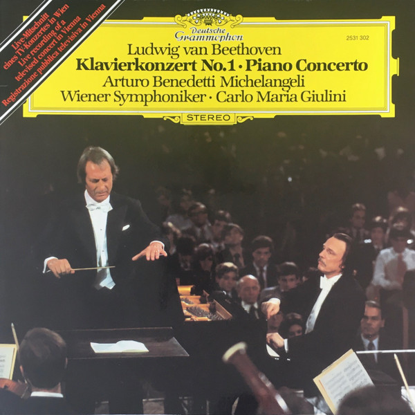 Cover Ludwig Van Beethoven : Arturo Benedetti Michelangeli · Wiener Symphoniker · Carlo Maria Giulini - Klavierkonzert No. 1 · Piano Concerto (LP) Schallplatten Ankauf