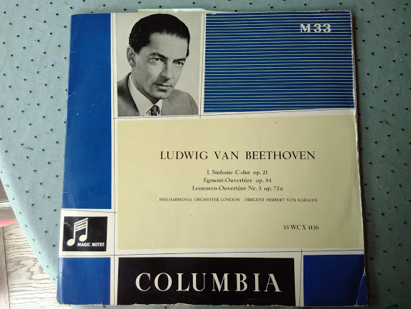 Cover Ludwig van Beethoven, Herbert von Karajan - 1. Sinfonie C-Dur op. 21 (LP, Mono) Schallplatten Ankauf