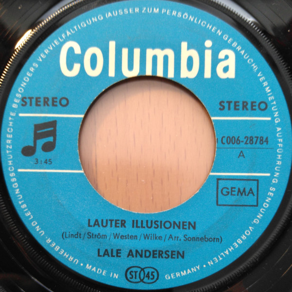 Cover Lale Andersen - Lauter Illusionen / Grun War Der Apfelbaum (7, Single) Schallplatten Ankauf